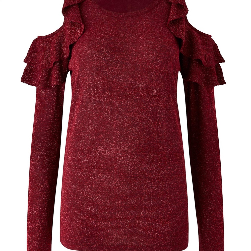 Burgundy Cold Shoulder Sweater